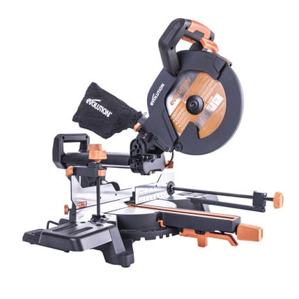 Evolution Power Tools 10-Inch Multi-material Compound Sliding Miter Saw, R255SMS+