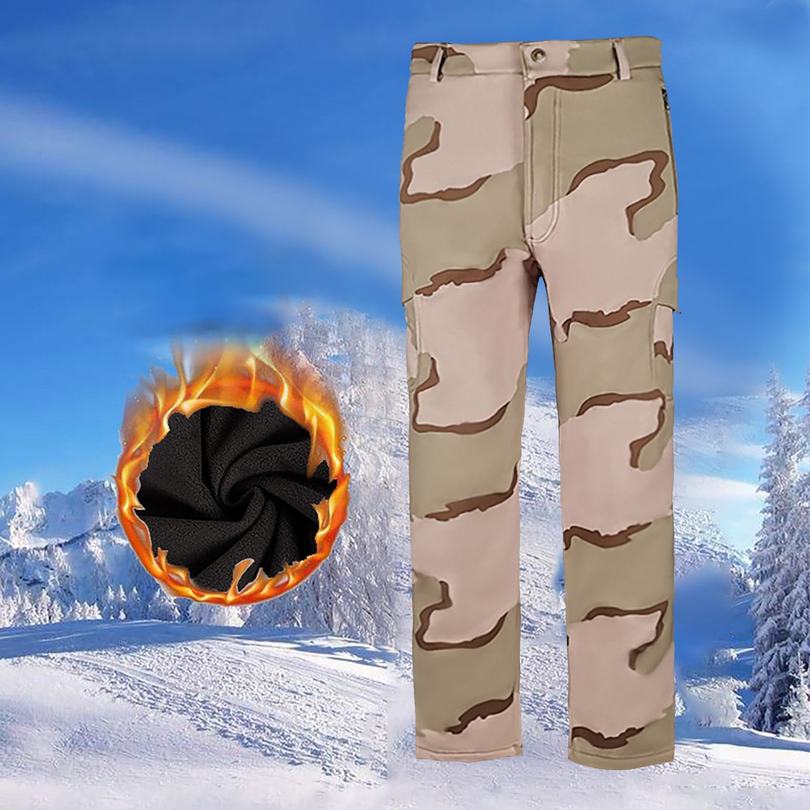 Pantalons For Hommes Pantalons Thermiques En Polaire Épaisse En Plein Air Hiver Chaud Doublé Sherpa Pantalons