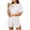 White, variant on Tqcoqu Women's Eyelet Embroidery 2 Piece Outfit, Crew Neck Short Sleeve Top & Elastic Waist Split Hem Shorts, Breathable Summer Loungewear Pajama Set for Women,Green Women's M-XXL