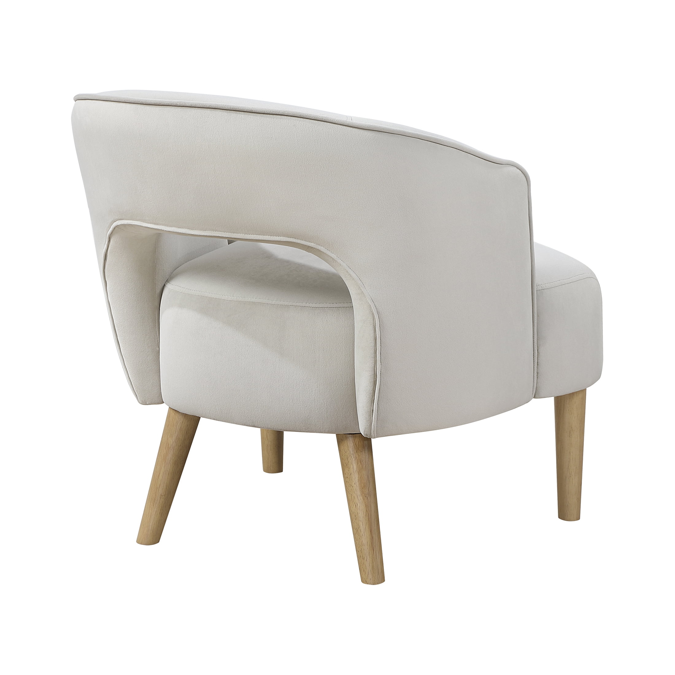 OakvillePark Mirawood Velvet Barrel Accent Chair, Gray