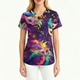 thumbnail image 4 of Hearthz Mardi Gras Scrubs for Women Tops Fat Tuesday Carnival Womens Shirt V Neck Short Sleeve Nurse Uniforms with Pocket S-5XL, 4 of 4