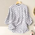 thumbnail image 4 of Outfmvch Womens Button Up Shirts Roll Up Short Sleeve Loose Gauze Tunics Cotton Gauze Tops Womens 3/4 Sleeve Button Down Shirts Summer Collared Tops White S, 4 of 4