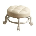 thumbnail image 3 of Abbracc Furniture Stool Low Rolling Seat Multi-Function Portable PU Padded Rolling Stool White, 3 of 9