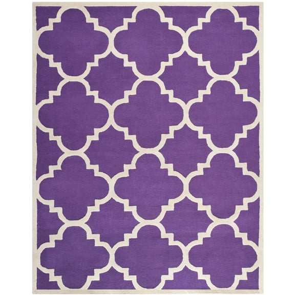 SAFAVIEH Cambridge Justine Geometric Wool Area Rug, Purple/Ivory, 8' x 10'