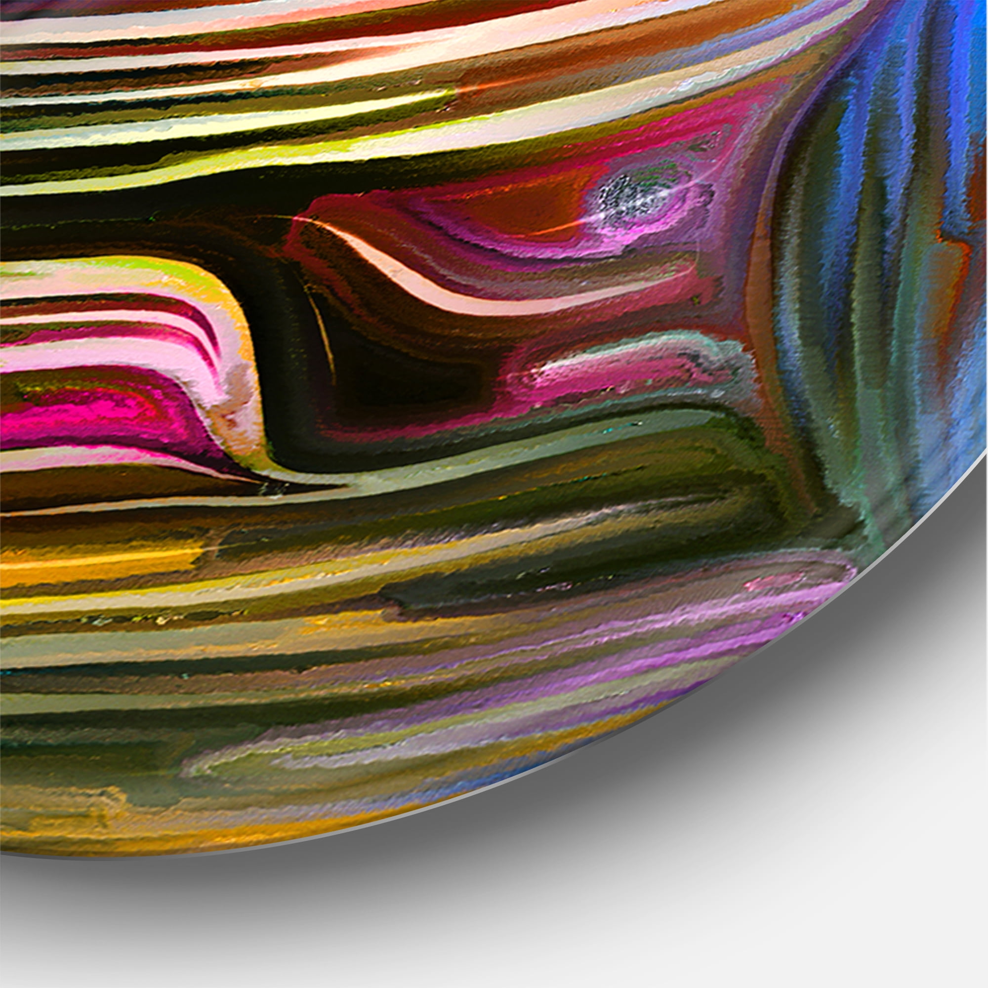 Designart 'Colour Spiral Fusion VIII' Modern Circle Metal Wall Art 11x11 - Disc of 11