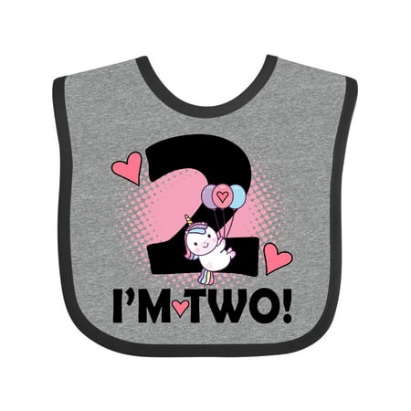 

Inktastic 2nd Birthday 2 Year Old Girl Unicorn Gift Baby Girl Bib