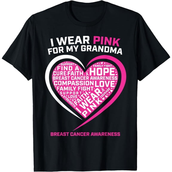 Kids Gift I Wear Pink For My Grandma Breast Cancer, Awareness T-Shirt mens t hirt men,black,women,misfits,journey ,boys