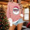 thumbnail image 2 of asdoklhq Thanksgiving Sweatshirts for Women's Fashion Printed Loose Long Sleeve Blouse Round Neck Hoodless Sweatshirts Top White M, 2 of 5