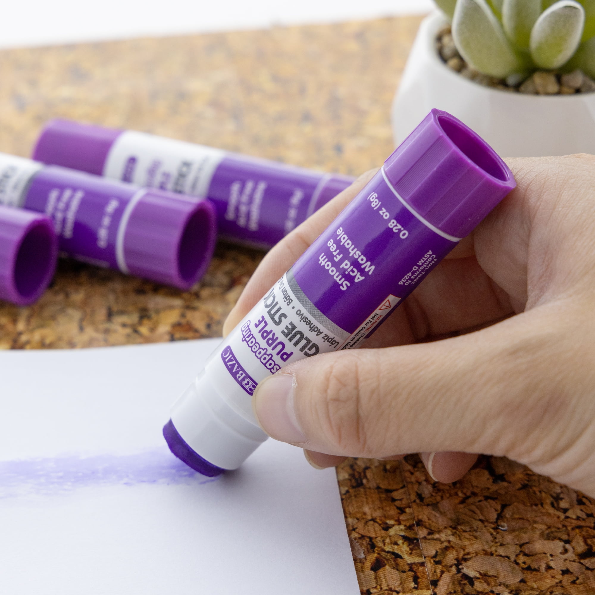BAZIC Washable Disappearing Purple Glue Stick 8g Acid Free Glue Sticks, 288-count
