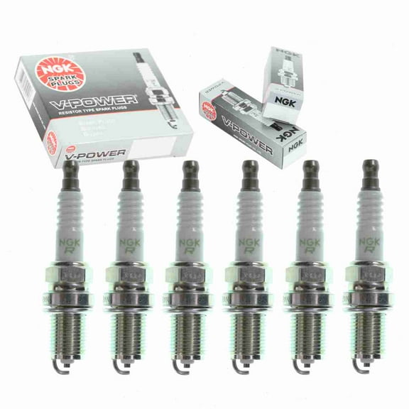 6 pc NGK V-Power Spark Plugs compatible with Nissan D21 3.0L V6 1986-1989