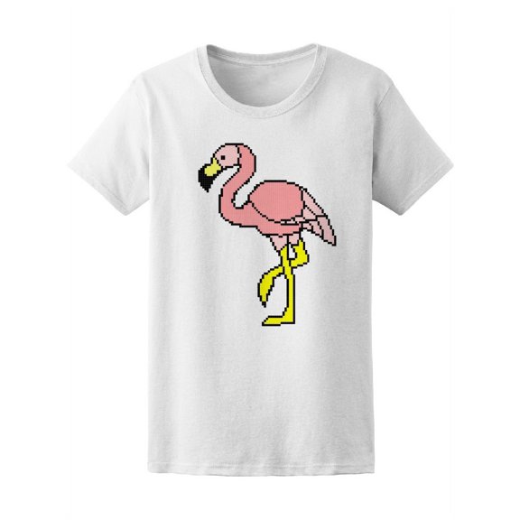 Cute Flamingo In Pixel Art T-Shirt Women -Image by Shutterstock, Female x-Large