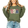 thumbnail image 6 of Ink-Printed USA Coquette Bow Sweatshirt for Women Girls Kids July 4th Family Matching Army Green Sweatshirt Adult X-Large, 6 of 8