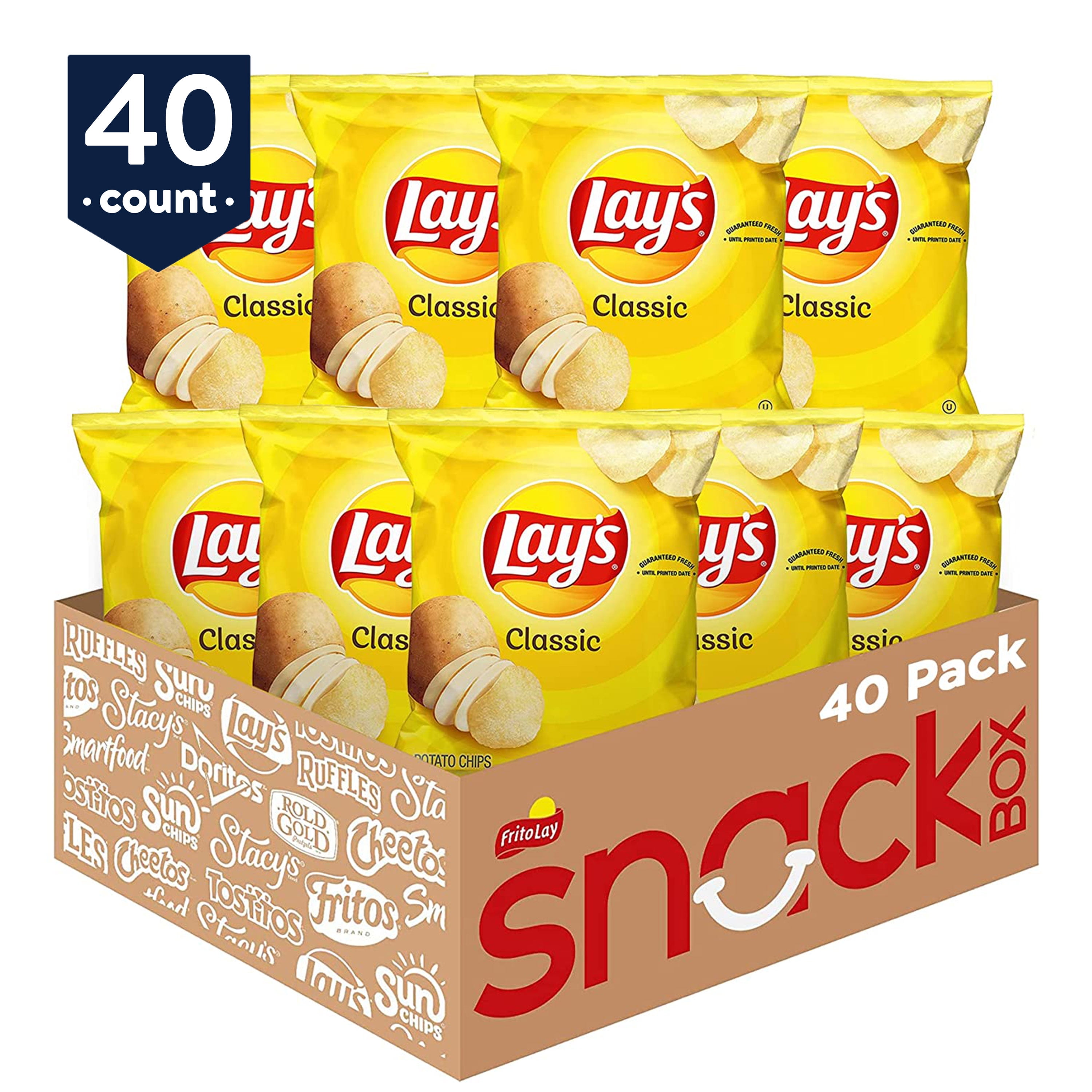 Lay's Potato Chips, Classic, 1 oz Bags, 40 Count