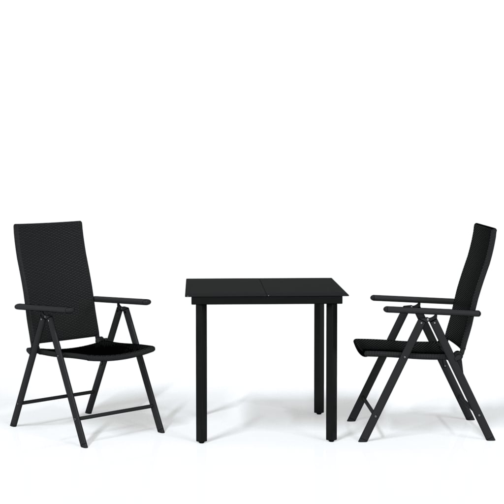 vidaXL Patio Dining Set Outdoor Dining Set Garden Table and Chair Set Black - image 2 of 45