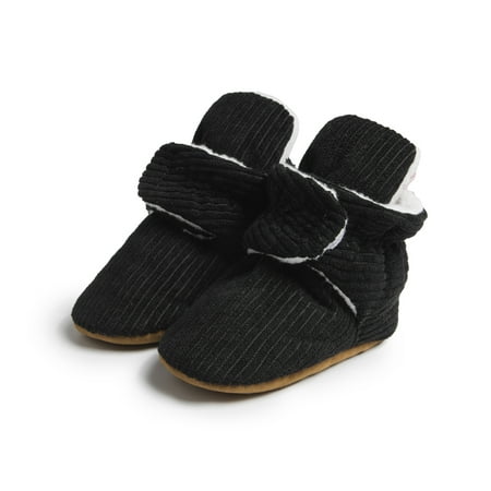 

Bonario Baby Girls Boys Cotton Boots Newborn Winter Cozy Fleece Booties Infant Socks Shoes for 3-18 Months