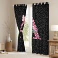 thumbnail image 3 of jejeloiu Letter A Monogrammed Black Out Curtains,Pink Leopard Print Curtains Pack of 2 (42x63 Each) For Girls Kids, 3 of 6
