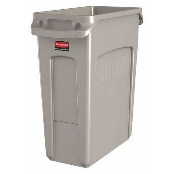 Rubbermaid Slim Jim Recycling Container, 16 Gallon, Beige