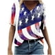 thumbnail image 1 of Tops de Mujer Elegantes Blusas Casuales Camisas Erógenas de Moda Con Cuello en V Camiseta Impresa de Manga Corta Odeerbi ODB168157, 1 of 5