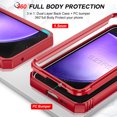 thumbnail image 5 of LeYi for SamsungS23 FE Case with Camera Cover, Galaxy S23 FE Cover with Screen Protector Pass 16ft Drop Test Military Grade Protective Phone Case with Kickstand for Samsung Galaxy S23 FE Red, 5 of 7