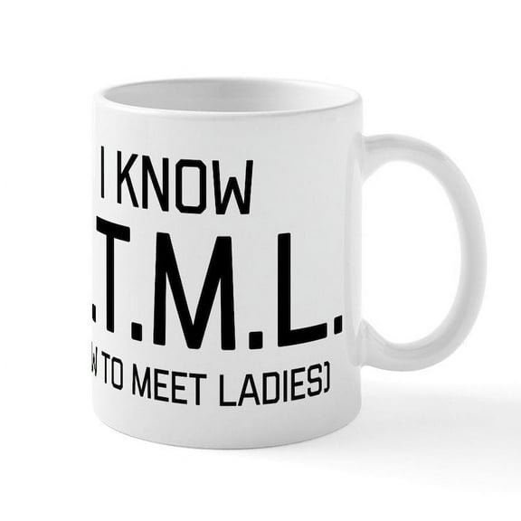 CafePress - I Know HTML - 11 oz Ceramic Mug - Novelty Coffee Tea Cup