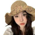 thumbnail image 4 of SikaFu Summer New Hollow Sun Sunscreen Hats Are Breathable And Not Stuffy Color, Color, Fake Wind Wide Eaves Woven Female Big Eaves Straw Hat, 4 of 5
