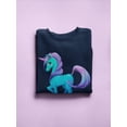 thumbnail image 3 of Blue Unicorn. Sweatshirt Women - Women Sweatshirt, Navy, Medium, 3 of 4