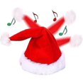 thumbnail image 1 of Singing And Dancing Electric Christmas Santa Hat compatible Adults Kids, Singing & Shaking Electric Xmas Hat, Red White Hat compatible Christmas Party, 1 of 5