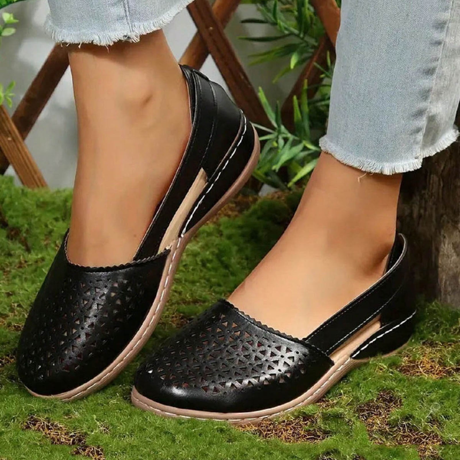 Mepaouo Women's Ballet Flats Business Office Work Casual Dress Shoes Comfortable Wedge Slip on Loafers