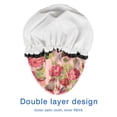 thumbnail image 4 of Shower Caps,Pioneer Flower Floral Print Pattern Waterproof Shower Cap for Women 4 Pieces,Double Reusable Hair Cover for Shower PEVA Elastic Stretch Hem, 4 of 7