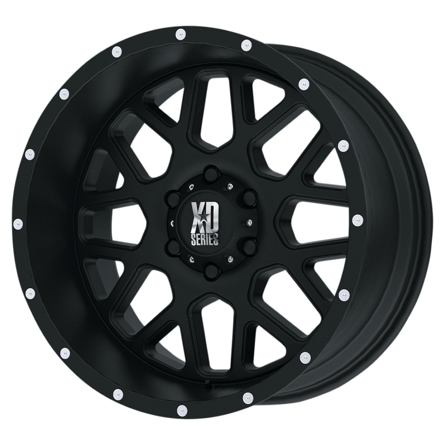 XD Series by KMC Wheels XD820 Grenade Satin Black Wheel with Milled Spokes 20x10/6x139.7mm, -24mm offset 