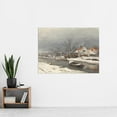 thumbnail image 2 of Louis Apol Winter Landscape Houses Canal Painting Extra Large XL Wall Art Poster Print, 2 of 3