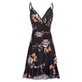 thumbnail image 3 of Vestido HUOGUO, sin mangas, cuello en V, estampado casual, para mujer, 3 of 5