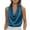 Blue, variant on Tops for Women Casual Fashion Solid Color Sleeveless Turtleneck Satin Top
