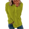 thumbnail image 1 of Chemises de Compression à Manches Longues pour Femmes à Col Rond Uni Plus Sweat-Shirt Oversize Ample Pulls à la Mode des Hauts Légers pour les Femmes de Grande Taille, 1 of 6