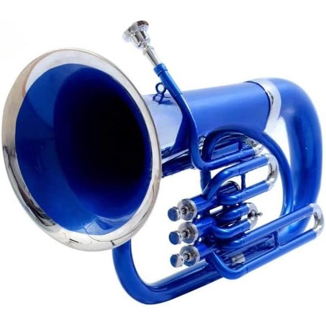 Brass Bb Euphonium 3 Valve - Blue Shade Musical Instrument
