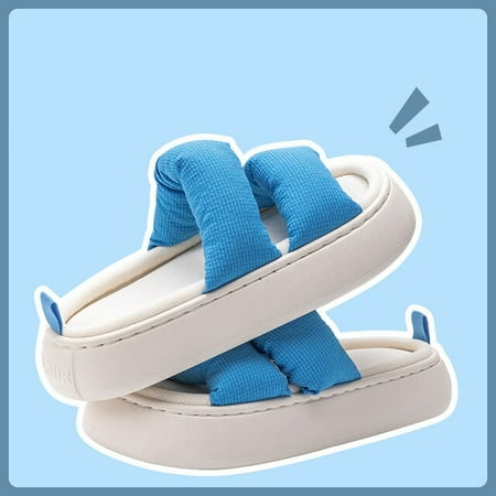 

CoCopeaunt Simple Solid Color Linen Insole Women s Slippers EVA Material Thick Bottom Soft and Comfortable Sandals Indoor Couple Slippers