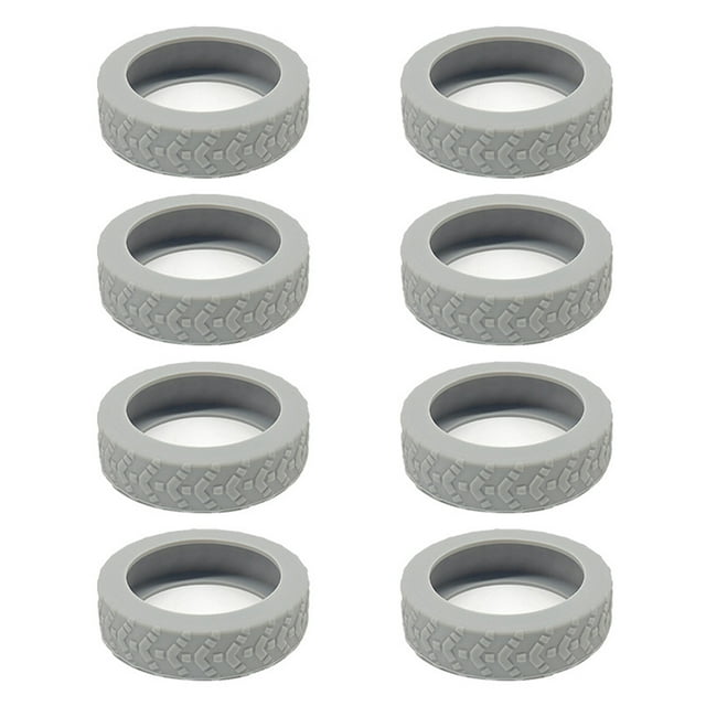 8 Pcs Housse Universelle pour Roues de Valise, Résistante à l'Usure, Housse pour Chariots, Housse pour Roulettes, Boîte à Bagages, Manchon Protecteur en Silicone pour Roulettes, Gris