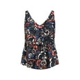 thumbnail image 4 of Avenue NAVY FLORAL V Tiered Print Tankini Swim Top, US 16, 4 of 4