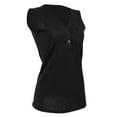 thumbnail image 1 of Sin Playera Cuello en V Algodon Plisadas Apariencia Atractiva Mujeres Black L, 1 of 8