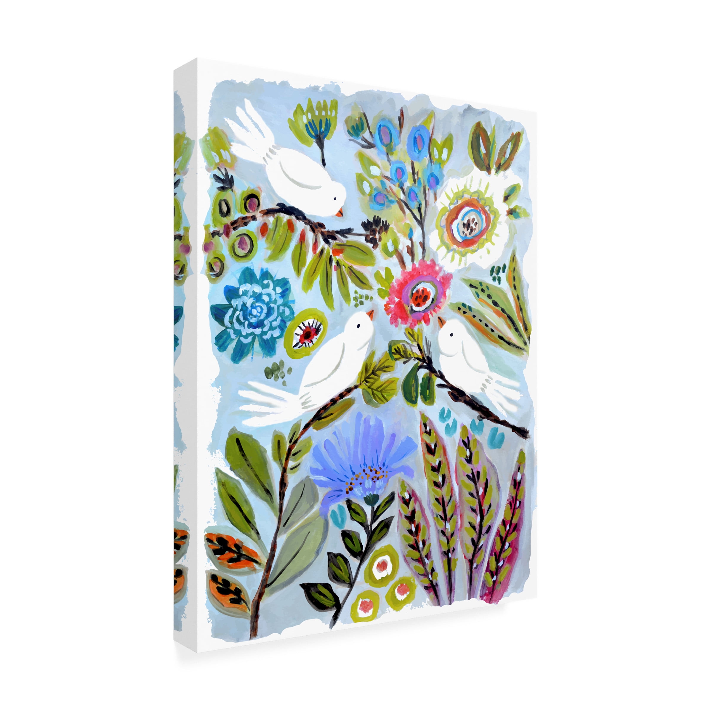 Karen Fields 'Bird Love I' Canvas Art