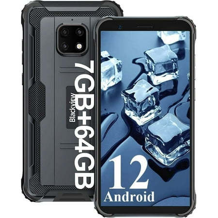 Unlock Cell Phone Blackview 4GB+64GB Rugged Phone Android Smartphone Dual 4G T-Mobile Phone, 5.7" Waterproof/NFC/GPS, BV4900 Pro, Black