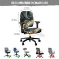 thumbnail image 6 of SCRAWLGOD Marble Print Gray Golden Black Set of 2 Elastic Office Chair Slipcover Non-Slip Universal Desk Chair Seat Protector Dustproof Protective Computer Chair Slipcovers, 6 of 7