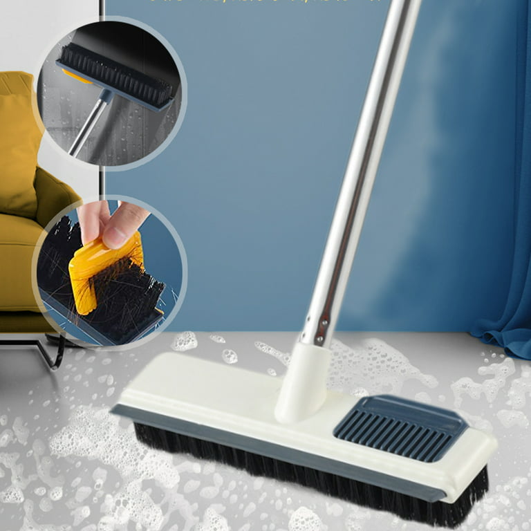 Shower Tub Tile Cleaning Brush Long Handle 2-in-1 Scrubbing Brush