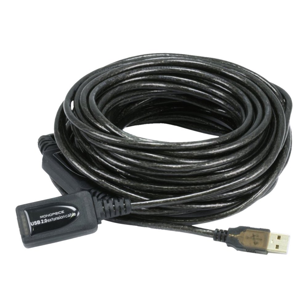 Monoprice USBA to USBA Female 2.0 Extension Cable 49 Feet Black