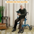 thumbnail image 3 of Yiwa 4-Wheel Rollator Walker With Seat, Aluminium Frame Rollator Walkers for Seniors, Blue, 3 of 7