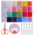 thumbnail image 1 of 4mm24 Grid Boxed Colorful Letter Beads Glass Rice Beads Diy Material, 1 of 4