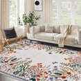 thumbnail image 2 of Silk Soft Machine Washable Rugs, Large Non-Slip Ultra Thin Area Rug for Living Room, Bedroom, Dining Room, 9x12 Ft Indoor Boho Floral Carpet, 2 of 8