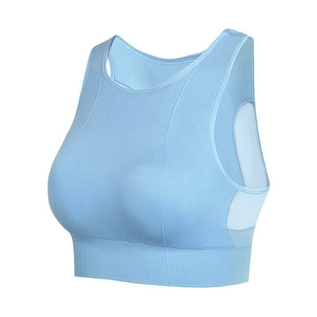 

Women s Sports Bra High Impact Support Bounce Control Seamless Mesh Yoga Top Vest