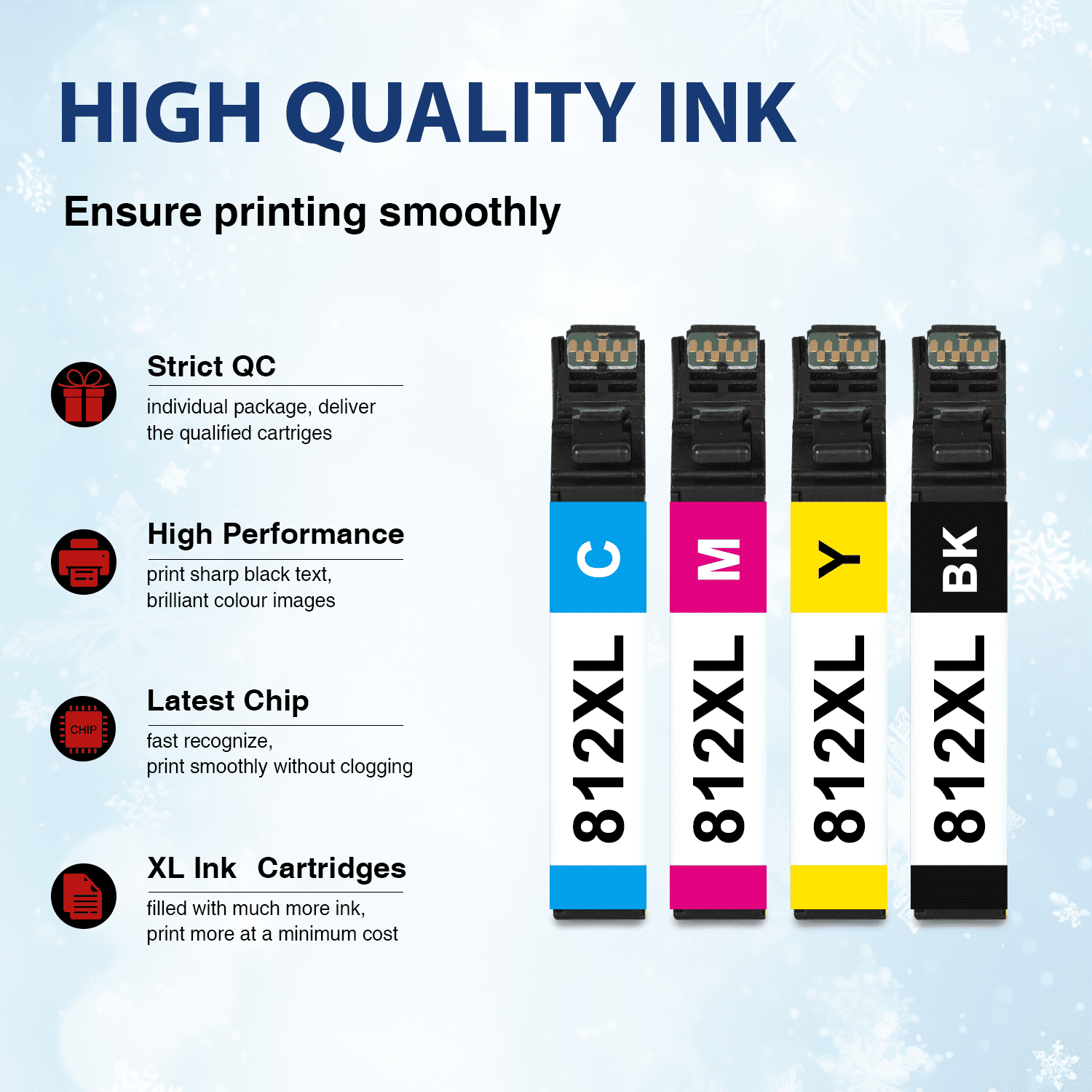 BunToner 812 Ink Replacement Compatible for Epson 812 Ink Cartridges for 812xl Printer Ink for Workforce Pro WF-7820 WF-7840 EC-C7000 Printer