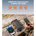 thumbnail image 4 of GOODaaa Power Bank Wireless Charger 45800mAh Built in Hand Crank and 4 Cables 15W Fast Charging Power Bank 7 Outputs & 4 Inputs Solar Portable Charger, SOS/Strobe/Strong Flashlights, Compass, 4 of 5